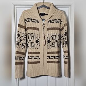 Pendleton Men's The Original Westerley Sweater LambsWool Size Large Tan Aztec